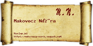 Makovecz Nóra névjegykártya