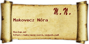 Makovecz Nóra névjegykártya