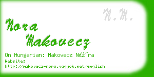 nora makovecz business card